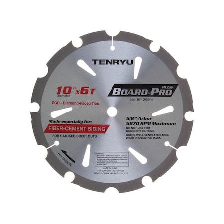 Tenryu Tenryu Board-Pro Plus 10 in. D X 5/8 in. Board Pro Polycrystalline Diamond Saw Blade 6 teeth 1 pc BP-25506